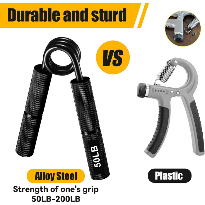 Набір з 4 еластичних тренажерів для рук та пальців, регулювання опору 22.5-90 кг, для спортсменів та відновлення, неслизьке покриття