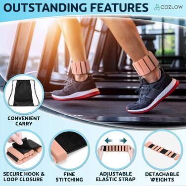 Гантелі для зап'ястя та кистей Cozlow, персикового кольору (набір 2 шт, по 0.45 кг кожна)