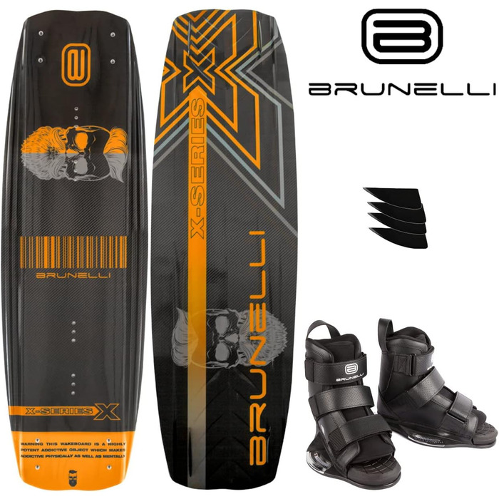 Вейкборд комплект Brunelli Carbon 138 см з кріпленнями S/M (38-42), карбон, для вейкбордингу