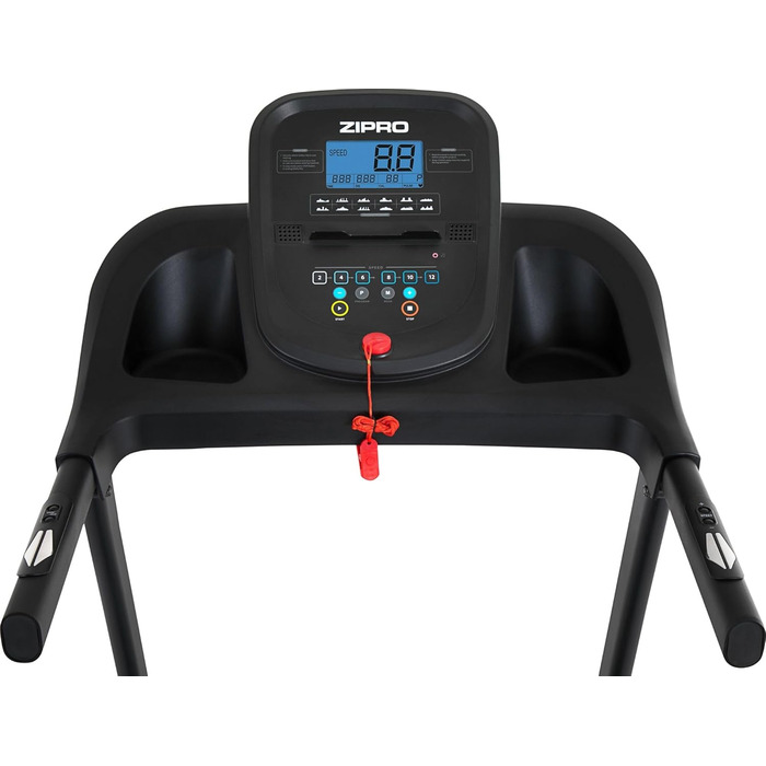 Бігова доріжка Zipro Tekno з нахилом, домашній тренажер до 14 км/год, складаний, потужність 1.5-2.5 к.с., LCD-дисплей, тримач, 12+3 програм, вага до 120 кг