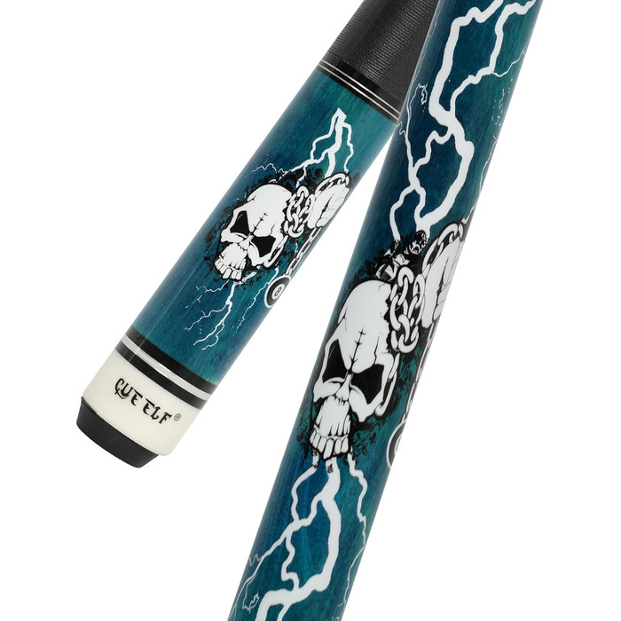 Професійний більярдний кий CUEELF з мотивом черепа, 13 мм, чорна вершинка, канадський клен, 21 oz