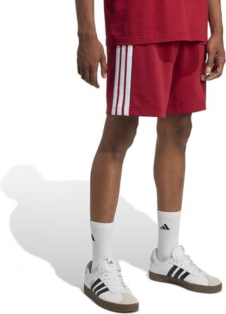 Чоловічі шорти Adidas Essential Three Stripes French Terry (XXL, Active Maroon/White) з трьох смужок