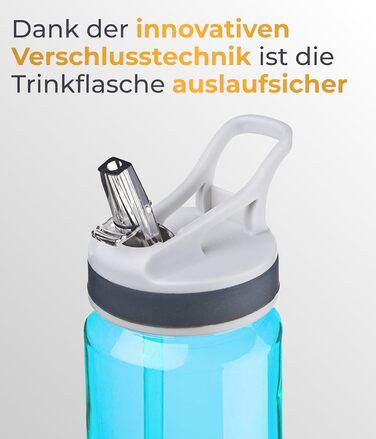 Пляшка для води AceCamp Tritan 750 мл, синя, з трубочкою, BPA-free, герметична, для спорту (2 шт.)