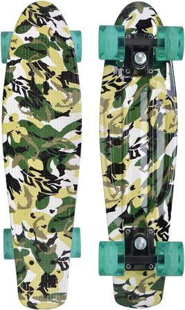 Ретро скейтборд Schildkröt Free Spirit Camouflage, преміум якість, LED колеса, ABEC7