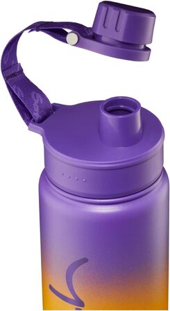 Пляшка для води satch з нержавіючої сталі 0,5 л, BPA-free, герметична, підходить для газованих, гарячих та холодних напоїв, Purple Graffiti - Orange