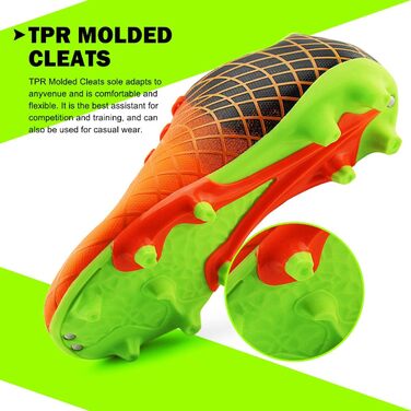 Дитячі футбольні бутси JABASIC для хлопчиків та дівчаток, оранжевого кольору, 28 EU