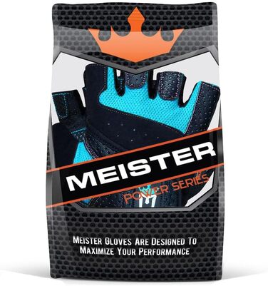 Рукавички для важкої атлетики Meiter Fit Grip для жінок (Чорний / Турквіс, L)