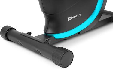 Велотренажер Hop-Sport HS-015H для дому, компактний, для літніх людей, з пульсометром і антиковзкими педалями, бірюзовий
