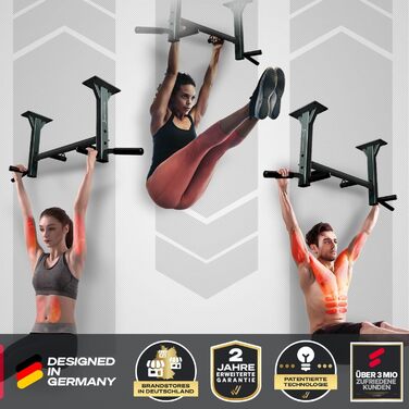 Штанга для підтягувань Sportstech 4in1 KS400 для дому: підтягування, бокс, канати, 6 ручок, сталева конструкція