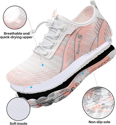 IceUnicorn Взуття для плавання та фітнесу, аквашузи для чоловіків та жінок, підошва без шкарпеток, 36 EU, помаранчевий