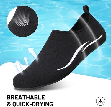 Чоботи для плавання унісекс: легкі, швидковисихаючі, для пляжу, басейну, серфінгу, йоги (44 EU, 2a Чорний)
