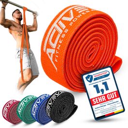 Еспандери для підтягувань та фітнесу Stoff Fitnessbänder - помаранчеві (Light) для нарощування м'язів