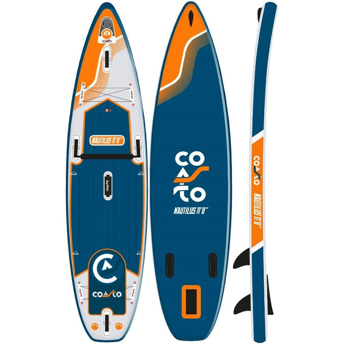 Надувна SUP-дошка COASTO Nautilus 11.8 для серфінгу та веслування, 355x86 см, із веслом, ISUP