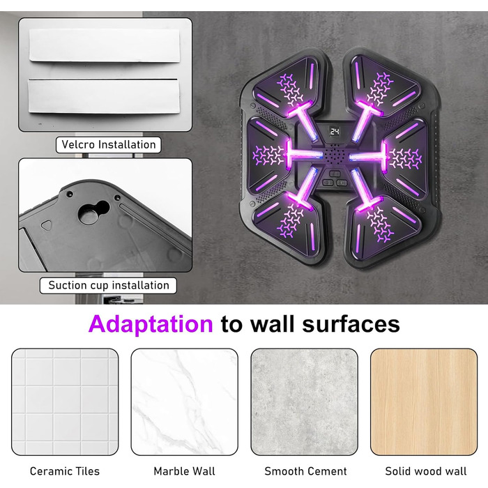 Музична боксерська машина з рукавичками, 9 режимів швидкості та лічильник, для тренувань, зняття стресу та розваг