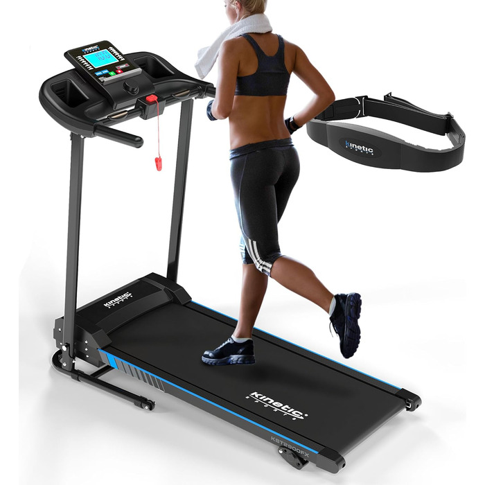 Бігова доріжка KINETIC SPORTS KST2900FX, 750 Вт, тиха, 40 см, 16+1 програм, ручний нахил, LCD, до 120 кг