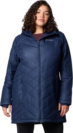 Жіноча зимова куртка-пальто Columbia First Generation Heavenly Long з капюшоном, темно-синя (Collegiate Navy), розмір XL