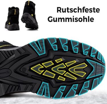 Черевики зимові JackShibo для чоловіків та жінок. Теплі, водонепроникні, антиковзаючі, для хайкінгу та трекінгу. Зимові черевики на 44 EU, чорні