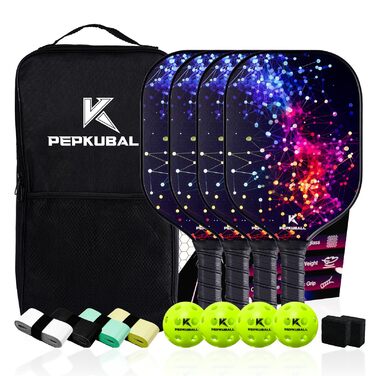 Набір для піклболу: ракетки та лопатки з фібергласовою поверхнею (WB03-4STARLIT SKY)