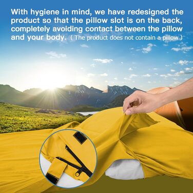 Легкий шовковий спальний мішок для подорожей 2в1, мікрофібра, зручний, компактний, для кемпінгу, зеленого кольору (Golden)