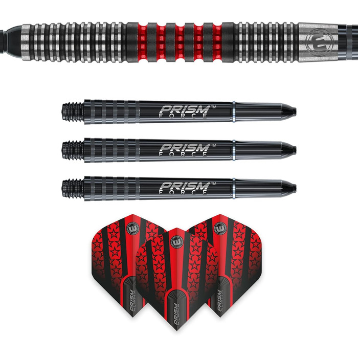 Дротики WINMAU Joe Cullen 22 грамів Softip професійні, вольфрамові, з комплектом хвостовиків і оперення