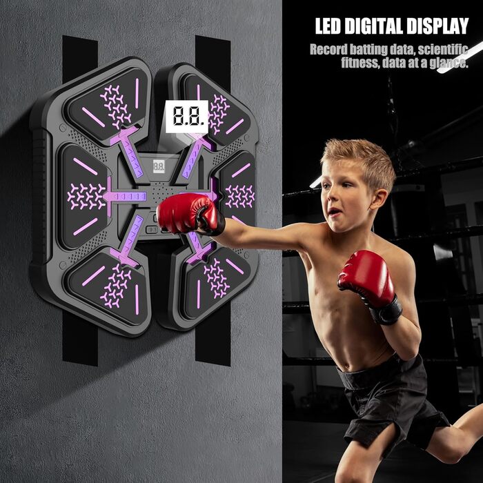 Музична боксерська машина з Bluetooth, LED-дисплеєм та 9 режимами швидкості, для дорослих та дітей