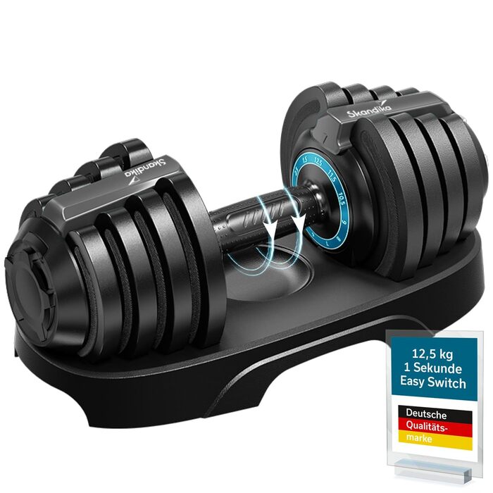 Набір гантелей Skandika Hanteln Paino: регульовані, 1.5-24 кг, штанга, гиря, диски. Для дому та спортзалу.