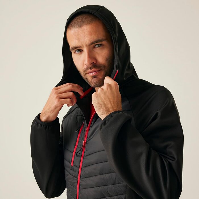 Чоловіча гібридна робоча куртка Regatta Professional Navigate Warm Hybrid Fleece — чорна, розмір M
