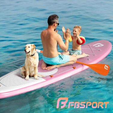 Надувний SUP дошка FBSPORT для сапсерфінгу, 335x84x15 см, рожева (з аксесуарами)