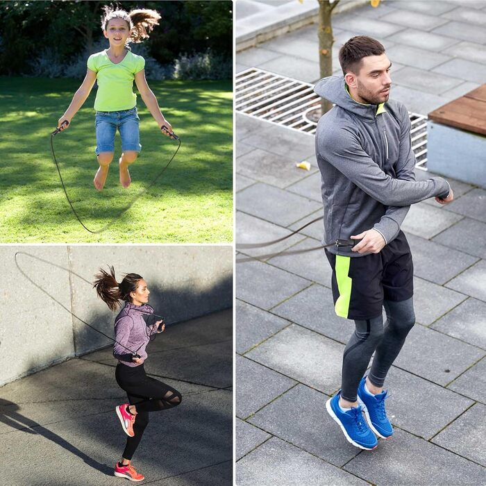 Стрибкова скакалка Coniflor 2-в-1 для жінок, чоловіків та дітей - без перекручування, з підшипниками та зручними ручками для швидких фітнес-тренувань, чорна