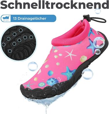 Дитячі шкарпетки-капці для плавання Mishansha: дихаючі, швидковисихаючі, антиковзкі, розмір 24-35, блакитний/рожевий