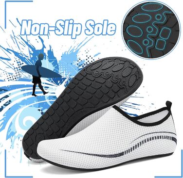 Чоботи для плавання та водного спорту: неопренові, для жінок та чоловіків (44 EU, білий)