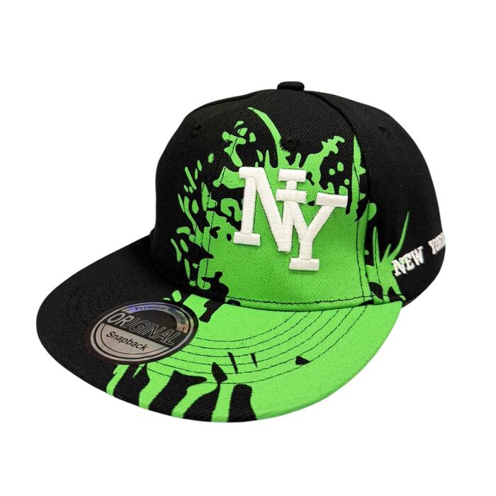 Дитяча кепка SNAPBACK USA для підлітків, кепка-бейсболка, спортивна кепка NY Splash Green (універсальний розмір)