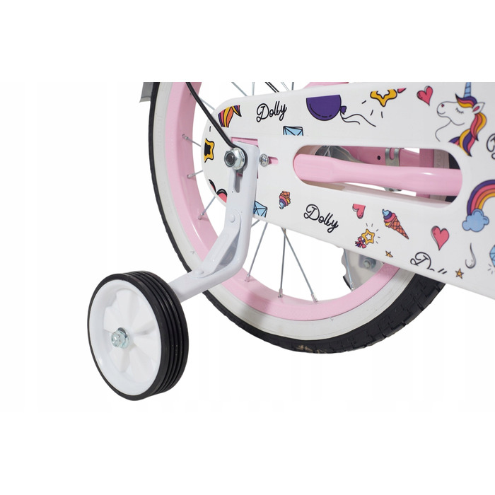 Дитячий велосипед 16 дюймів для дівчинки з ручкою-штовхачем, бічними колесами та кошиком Kimet