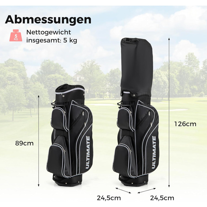 Комплект жіночих гольф-клуів COSTWAY, 9-ти частинний, для правшів з чохлом від дощу, включає драйвер, фейрвей, гібрид, залізи та паттер (чорний)