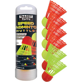 Talbot-Torro Speedbadminton Shuttles – воланчики для швидкого бадмінтону – стандартні або LED-воланчики для гри вдень та вночі – у багаторазовій коробці