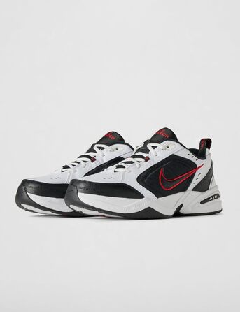 Чоловічі кросівки Nike Air Monarch IV для фітнесу та прогулянок, White Black Varsity Red, розмір 42 EU