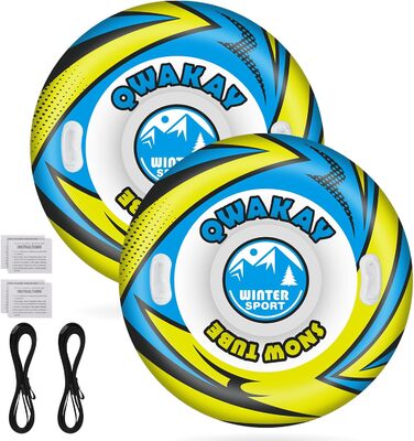 Надувний сніговий тюб зі стропом, 47-49-68 дюймів. Міцний корпус, морозостійкий матеріал. Для зимових розваг дітей та дорослих