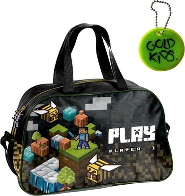 Дитяча спортивна сумка Goldkids Pixel Player з підсвічуванням, для тренувань, подорожей, через плече, з яскравим брелоком