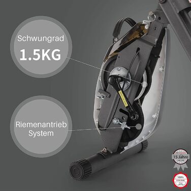 Ultrasport F-Bike 150/200: фітнес-велотренажер для дому, 8 рівнів опору, LCD дисплей, складна конструкція, для спортсменів та людей похилого віку, до 130 кг, матовий чорний