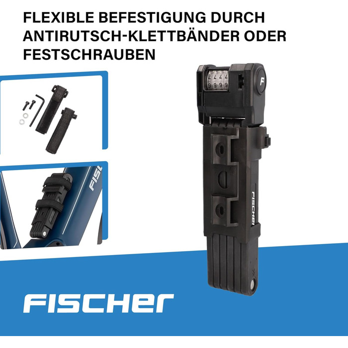 Замок велосипедний складний Fischer PROTEC PLUS FN110, 110 см, 2 ключі
