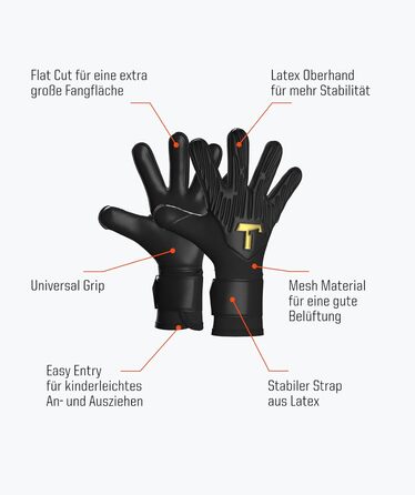 Воротарські рукавички T1TAN Rebel Junior для дітей 4-6 років, чорно-білі, розмір 4 (5-6 років)