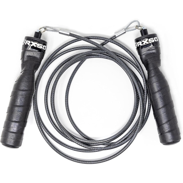Скакалка Rx Smart Gear Black Ops для кросфіту та фітнесу, з ергономічними ручками та кабелем Trans Black Buff 3.4, обтяжена для MMA, HIIT, кардіо