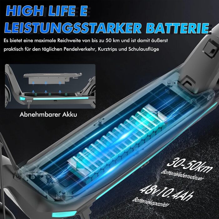 Електросамокат C-Serie 500W, знімний акумулятор 48V 10,4Ah, запас ходу 30-50 км