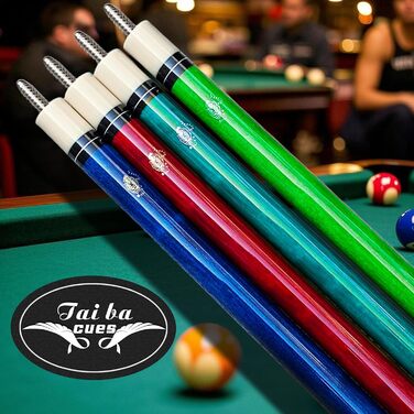 Набір з 4-х київ для більярду 'Tai ba cues', 58'', канадський клен, наконечник 13mm, вага 19oz-20oz, професійний