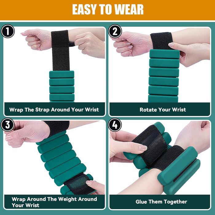 Набір манжет для зап'ястя та щиколоток (0.45/0.9 кг) для фітнесу, йоги, танців