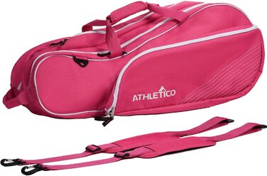 Сумка для тенісу Athletico на 6 ракеток: захисна, легка, унісекс (чоловіча, жіноча, дитяча, доросла) рожевого кольору