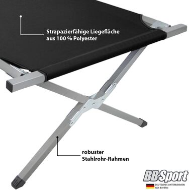 Розкладне ліжко BB Sport для кемпінгу та відпочинку: стабільне, легке, міцне (190x64x41 см)