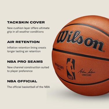 М'яч баскетбольний Wilson NBA Authentic Series Outdoor WTB7300XB, оранжевий, для гри на вулиці