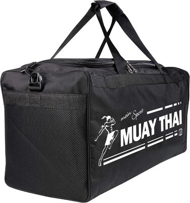 Спортивна сумка BAY XL для тайського боксу, Muay Thai, K-1, MMA, чорна, 70x32x30 см, принт Таїланд