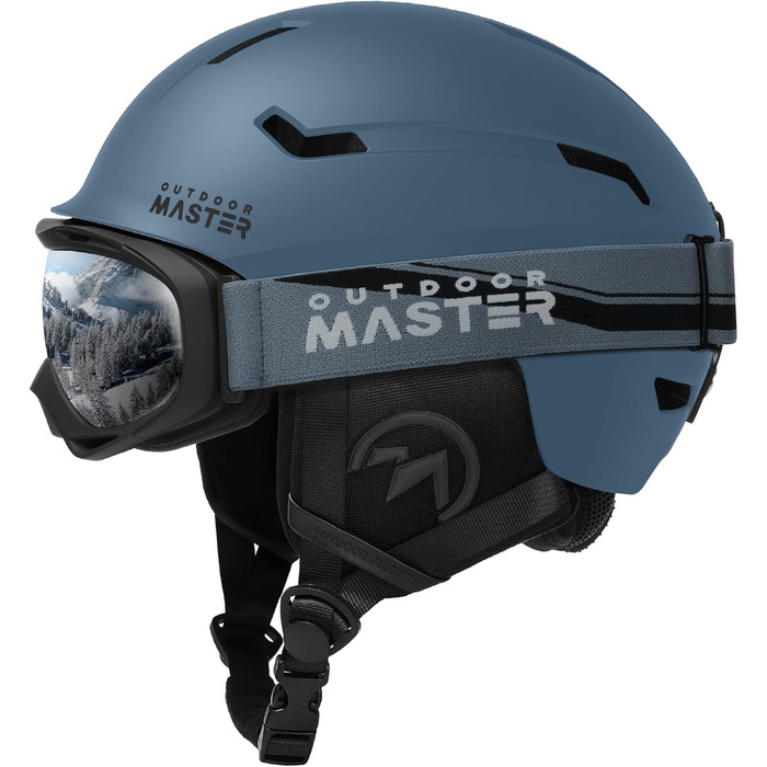 OutdoorMaster лижний шолом з маскою для дорослих, чоловіків, жінок та підлітків, 12 вентиляційних отворів, для сноуборду та лиж